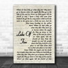 Nirvana Lake Of Fire Vintage Script Song Lyric Wall Art Print