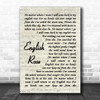 Paul Weller English Rose Vintage Script Song Lyric Wall Art Print