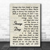 The Doors Strange Days Vintage Script Song Lyric Wall Art Print