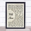 Susan Boyle Wild Horses Vintage Script Song Lyric Wall Art Print