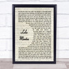 Volbeat Lola Montez Vintage Script Song Lyric Wall Art Print