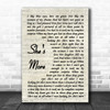 Andy Griggs She's More Vintage Script Song Lyric Wall Art Print