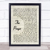 Celine Dion & Andrea Bocelli The Prayer Vintage Script Song Lyric Wall Art Print