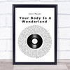 John Mayer Your Body Is A Wonderland Vinyl Record Song Lyric Wall Art Print