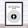 Bruce Springsteen The Promised Land Vinyl Record Song Lyric Wall Art Print