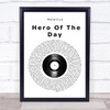 Metallica Hero Of The Day Vinyl Record Song Lyric Wall Art Print