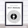Jasmine Thompson Ain't Nobody Vinyl Record Song Lyric Wall Art Print