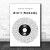 Jasmine Thompson Ain't Nobody Vinyl Record Song Lyric Wall Art Print