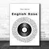 Paul Weller English Rose Vinyl Record Song Lyric Wall Art Print