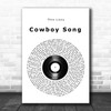 Thin Lizzy Cowboy Song Vinyl Record Song Lyric Wall Art Print