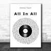 Shania Twain All In All Vinyl Record Song Lyric Wall Art Print