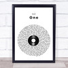 U2 One Vinyl Record Song Lyric Wall Art Print