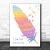 ELVIS I Just Can't Help Believing Watercolour Feather & Birds Song Lyric Wall Art Print