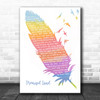 Joe Smooth Promised Land Watercolour Feather & Birds Song Lyric Wall Art Print