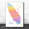 U2 One Watercolour Feather & Birds Song Lyric Wall Art Print