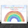 The Spaniels Goodnite Sweetheart Goodnite Watercolour Rainbow & Clouds Song Lyric Wall Art Print