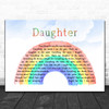 Loudon Wainwright III Daughter Watercolour Rainbow & Clouds Song Lyric Wall Art Print