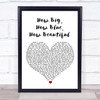 Florence + The Machine How Big, How Blue, How Beautiful White Heart Song Lyric Wall Art Print