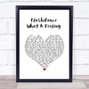 Irene Cara Flashdance... What A Feeling White Heart Song Lyric Wall Art Print