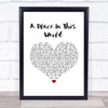 Taylor Swift A Place In This World White Heart Song Lyric Wall Art Print