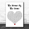 ABBA The Name Of The Game White Heart Song Lyric Wall Art Print