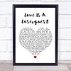 Arctic Monkeys Love Is A Laserquest White Heart Song Lyric Wall Art Print