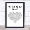 Billie Eilish The End Of The World White Heart Song Lyric Wall Art Print