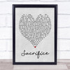 Sacrifice Elton John Grey Heart Song Lyric Music Wall Art Print