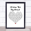 Eva Cassidy I Know You By Heart White Heart Song Lyric Wall Art Print