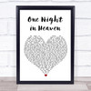 M People One Night in Heaven White Heart Song Lyric Wall Art Print
