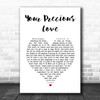 Erykah Badu and D'angelo Your Precious Love White Heart Song Lyric Wall Art Print