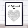 Luther Vandross It's All About You White Heart Song Lyric Wall Art Print