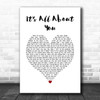 Luther Vandross It's All About You White Heart Song Lyric Wall Art Print