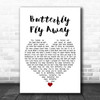 Miley Cyrus Butterfly Fly Away White Heart Song Lyric Wall Art Print