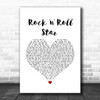 Oasis Rock 'n' Roll Star White Heart Song Lyric Wall Art Print