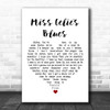 Quincy Jones Miss Celie's Blues White Heart Song Lyric Wall Art Print