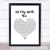 Gigi D'Agostino I'll Fly With You White Heart Song Lyric Wall Art Print