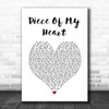 Janis Joplin Piece Of My Heart White Heart Song Lyric Wall Art Print