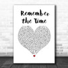 Michael Jackson Remember the Time White Heart Song Lyric Wall Art Print