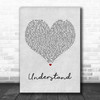 Shawn Mendes Understand Grey Heart Song Lyric Music Wall Art Print