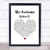 Eva Cassidy The Autumn Leaves White Heart Song Lyric Wall Art Print