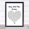 Chiqui Pineda How Did You Know White Heart Song Lyric Wall Art Print