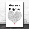 Maxine Brown One in a Million White Heart Song Lyric Wall Art Print