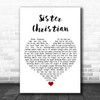 Night Ranger Sister Christian White Heart Song Lyric Wall Art Print