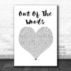 Taylor Swift Out Of The Woods White Heart Song Lyric Wall Art Print