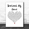 Donny Osmond Seasons Of Love White Heart Song Lyric Wall Art Print