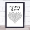 Sufjan Stevens Mystery Of Love White Heart Song Lyric Wall Art Print