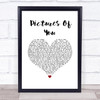 The Cure Pictures Of You White Heart Song Lyric Wall Art Print