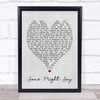 Some Might Say Oasis Grey Heart Song Lyric Music Wall Art Print
