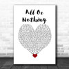 Athena Cage All Or Nothing White Heart Song Lyric Wall Art Print